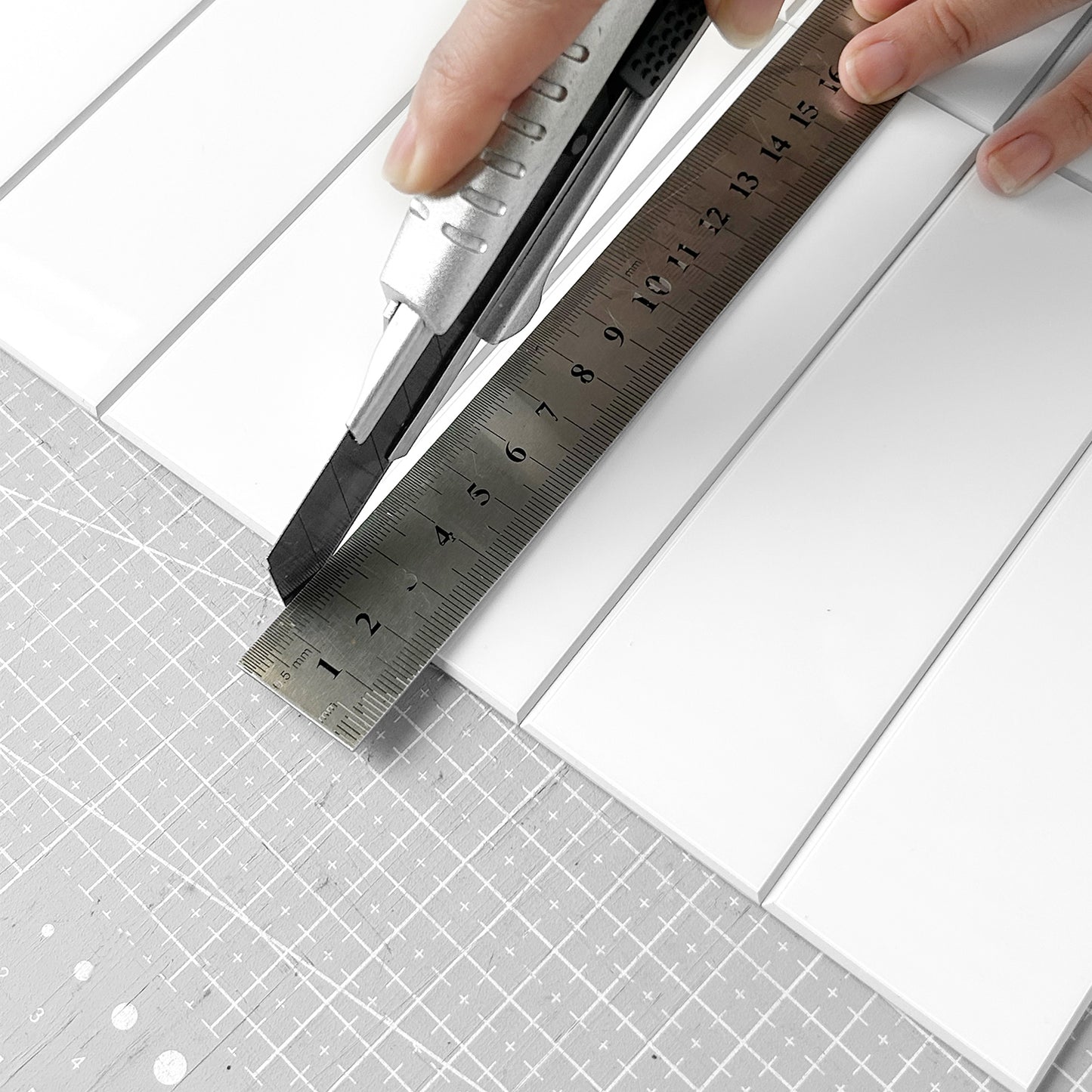 Large Kit Kat Stick on Composite Tile - Matte White