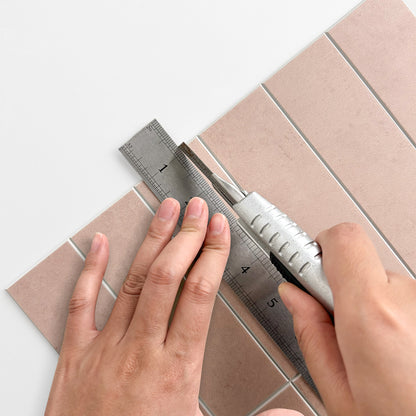 Large Kit Kat Stick on Composite Tile - Matte Clay Beige