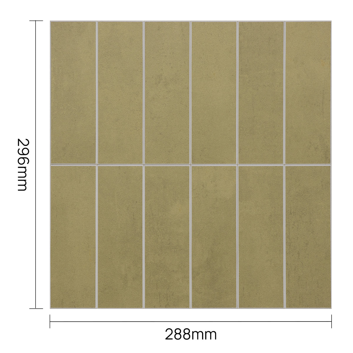 Large Kit Kat Stick on Composite Tile - Matte Olive Green