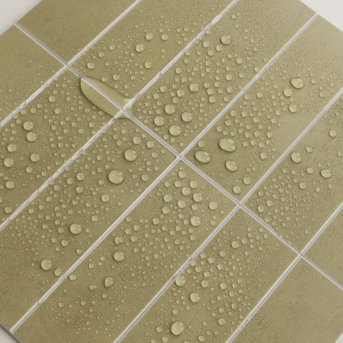 Large Kit Kat Stick on Composite Tile - Matte Olive Green