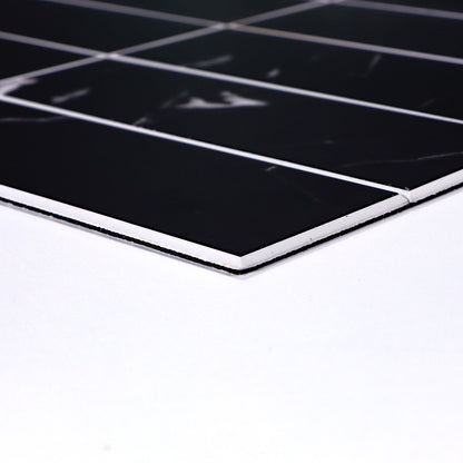 Kit Kat Stick on Composite Tile - Matte Black Marble