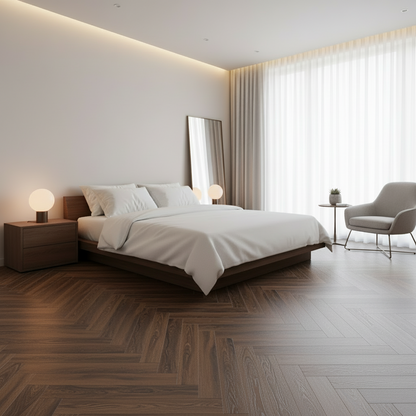 Vinyl Floor Planks Stick on Tile - Dark Walnut