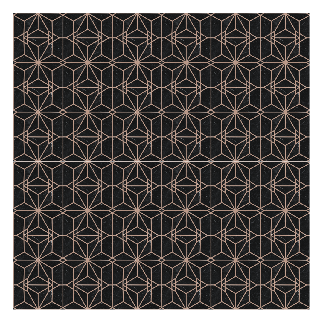 Vinyl Floor Stick on Tile - Dark Geometric