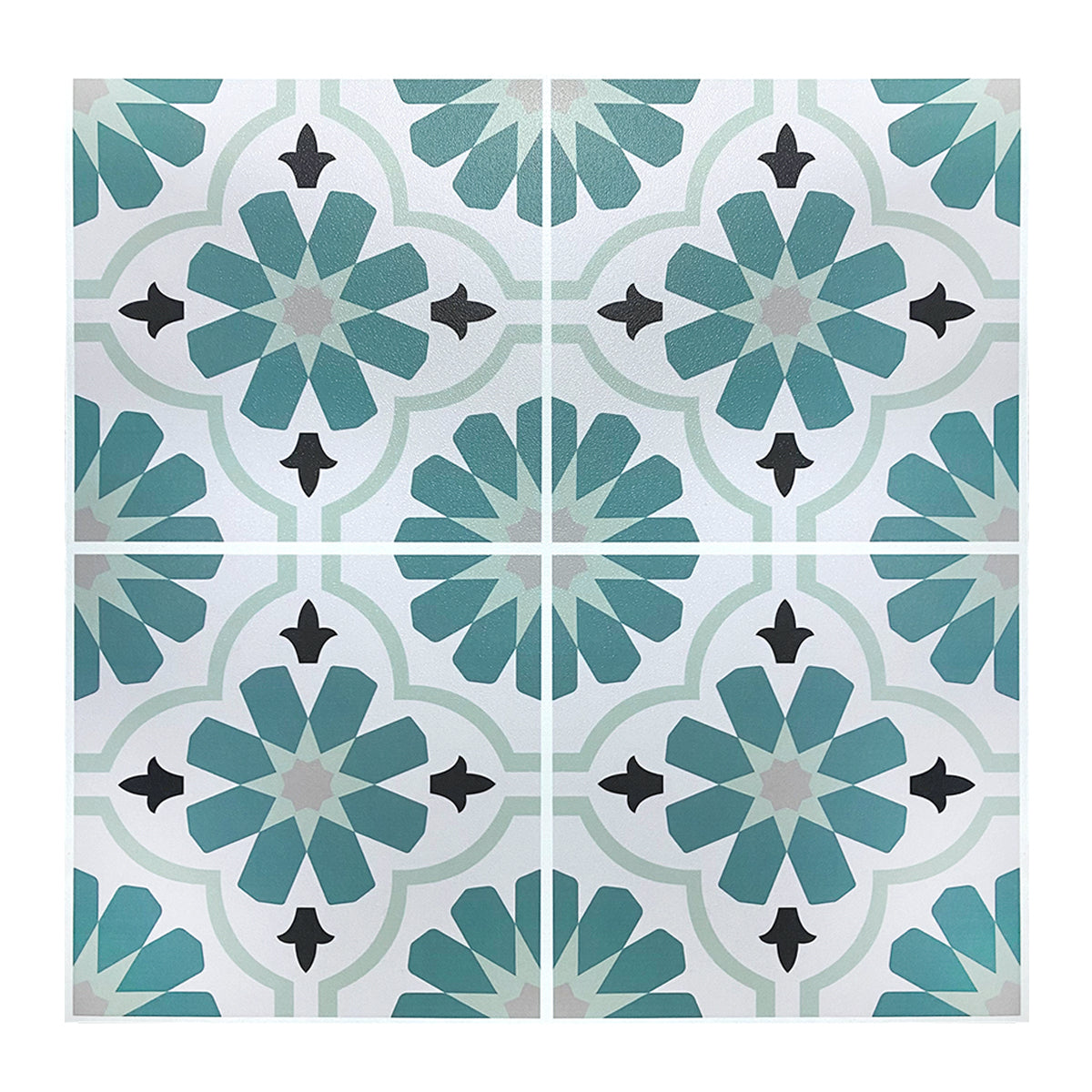 Vinyl Floor Stick on Tile - Green Flower