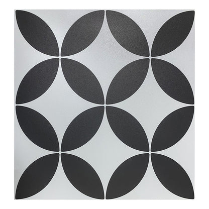 Vinyl Floor Stick on Tile - Black and White Star