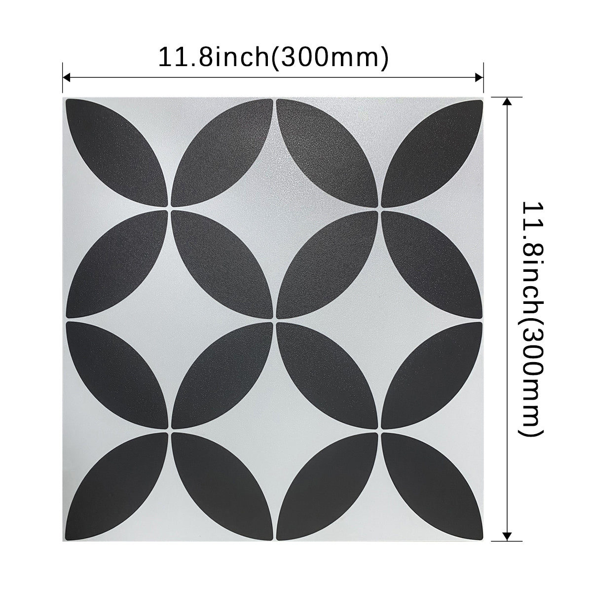Vinyl Floor Stick on Tile - Black and White Star