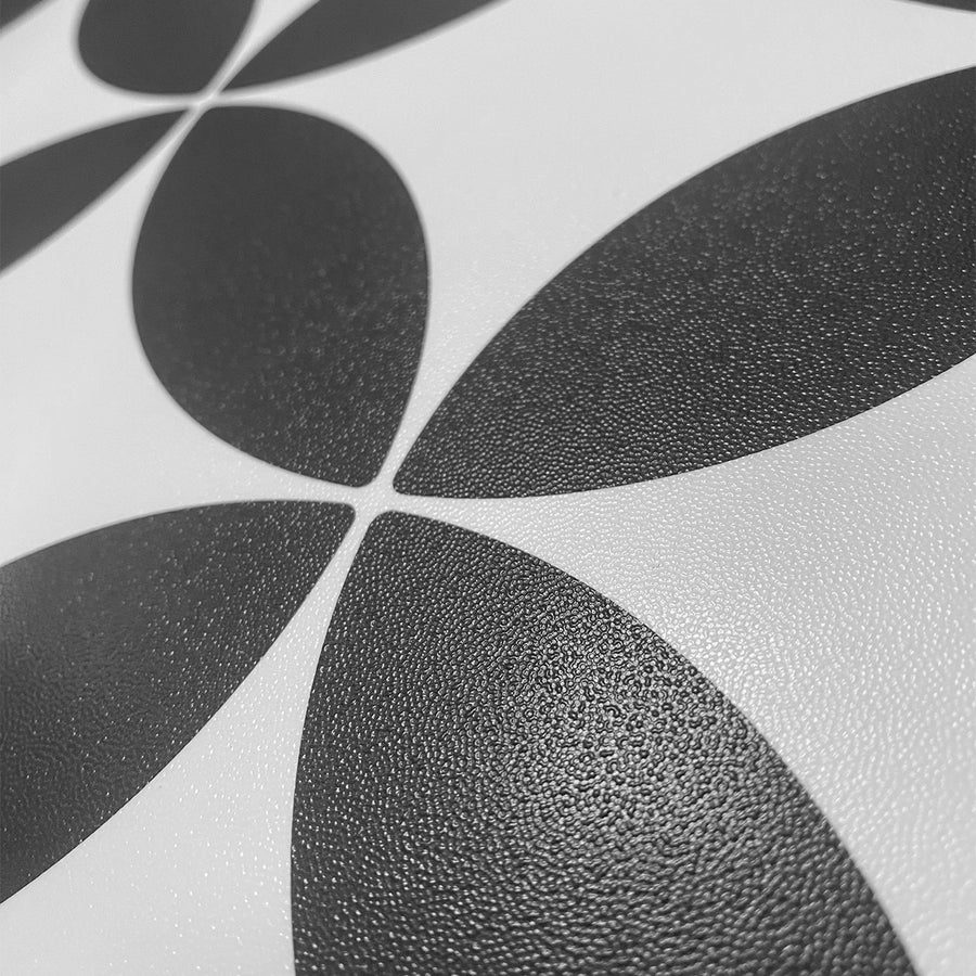 Vinyl Floor Stick on Tile - Black & White Star