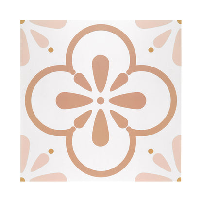 Vinyl Floor Stick on Tile - Pink Flower