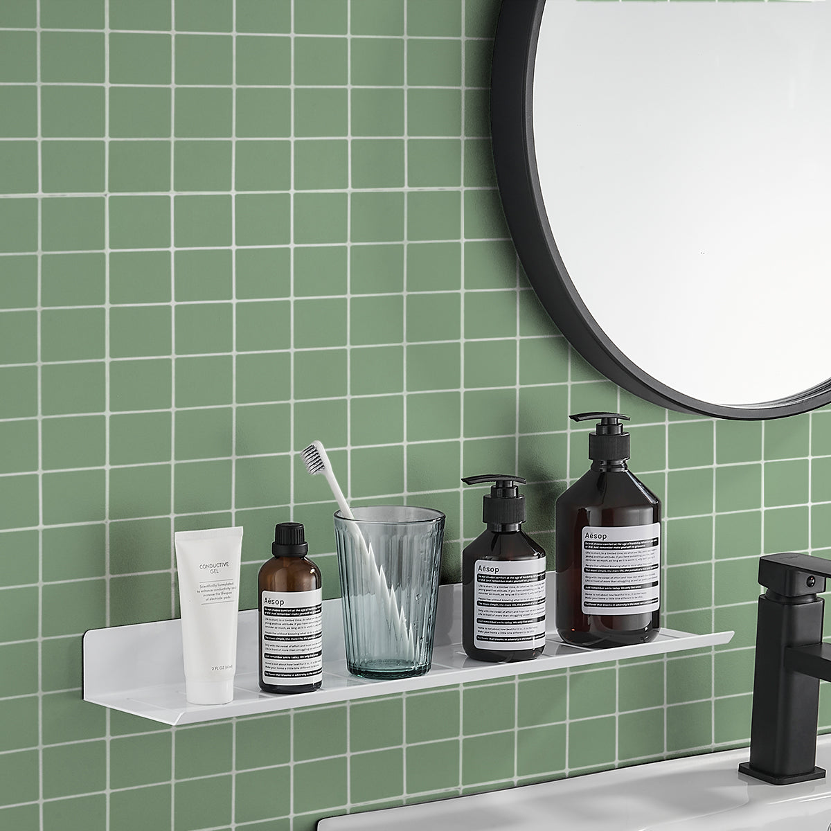 Square Stick on Tile - Matte Sage Green