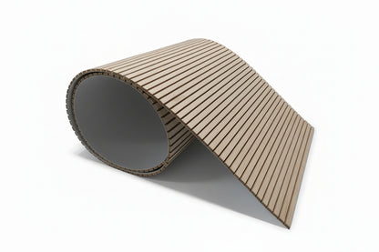 Timber roll with a sbatton design on a white surface