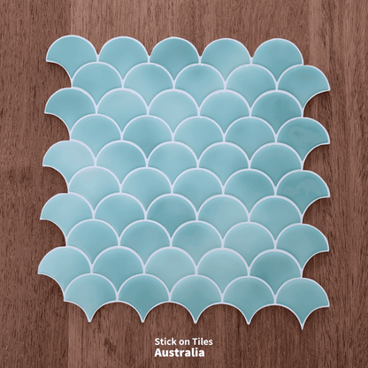 Fish Scale Stick on Tile - Turquoise - Stick on Tiles AustraliaStick on Tiles Australia