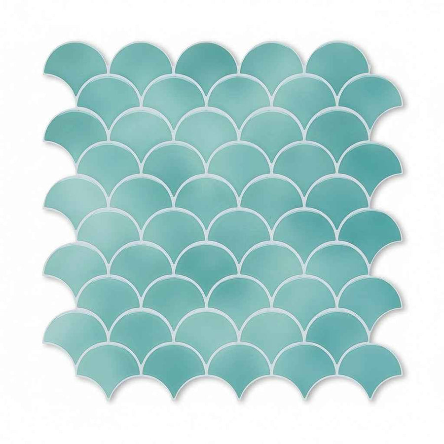 Fish Scale Stick on Tile - Turquoise