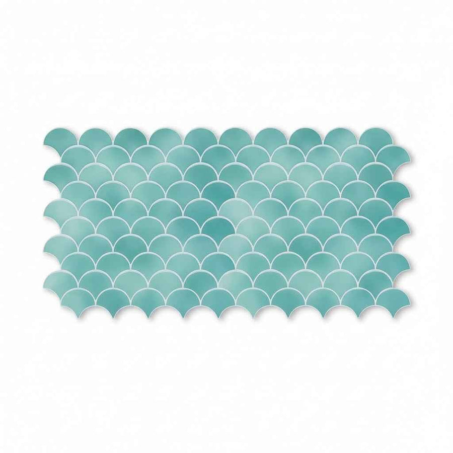 Fish Scale Stick on Tile - Turquoise