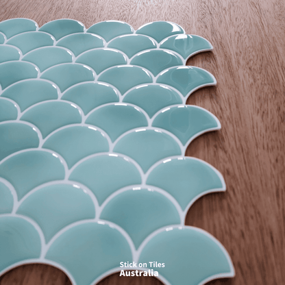 Fish Scale Stick on Tile - Turquoise - Stick on Tiles AustraliaStick on Tiles Australia