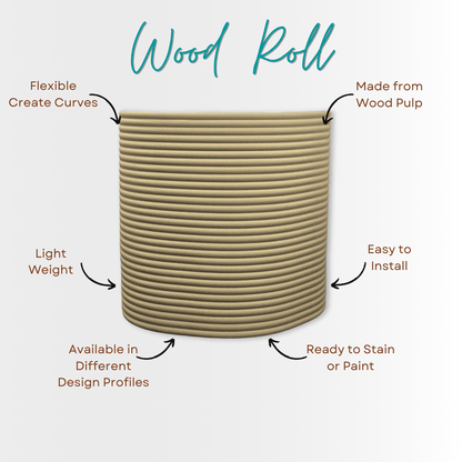 Flexible Wood Roll Panels - Large Demi Round - Stick on Tiles AustraliaStick on Tiles Australia