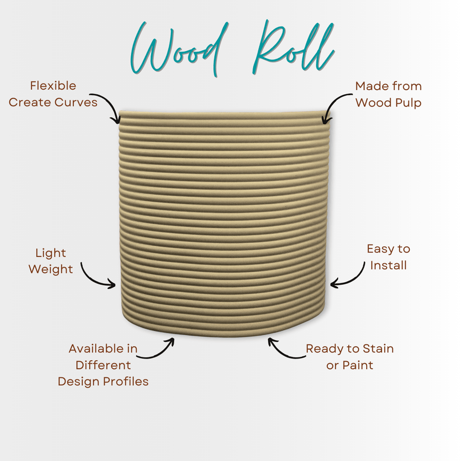 Flexible Wood Roll Panels - Large Demi Round - Stick on Tiles AustraliaStick on Tiles Australia