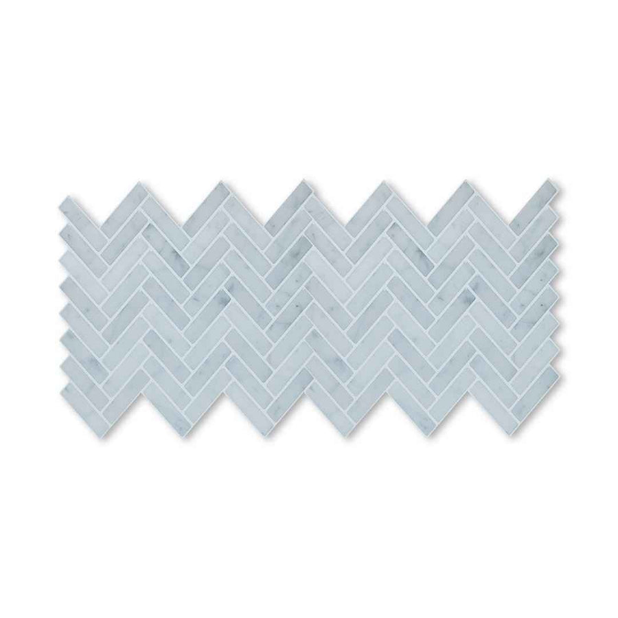 Herringbone Stick on Tile - Light Grey Marble