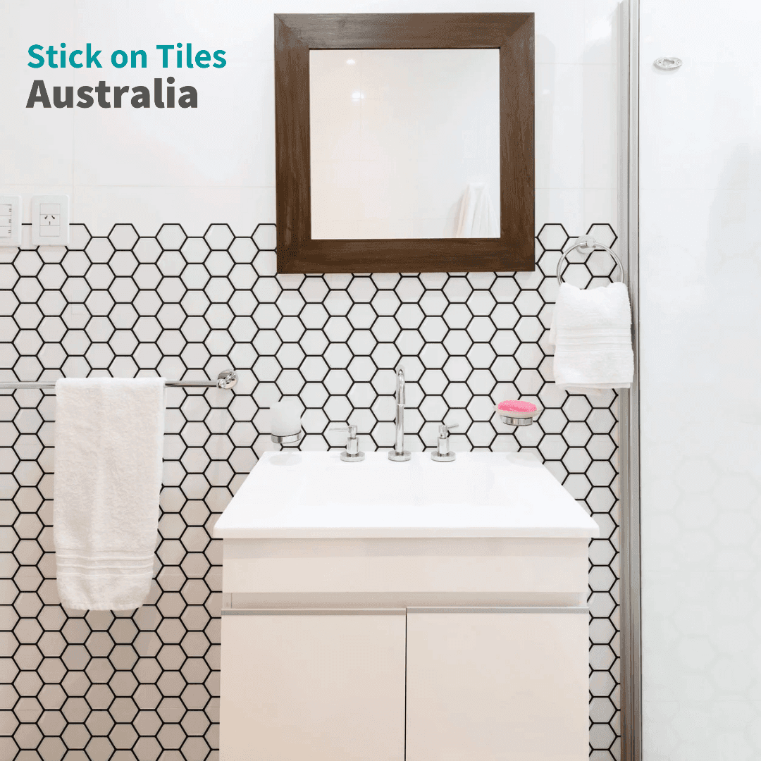 Hexagon Stick on Tile - White - Stick on Tiles AustraliaStick on Tiles Australia