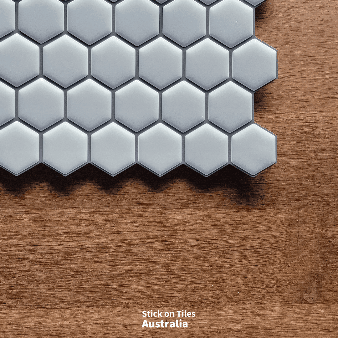 Hexagon Stick on Tile - White - Stick on Tiles AustraliaStick on Tiles Australia
