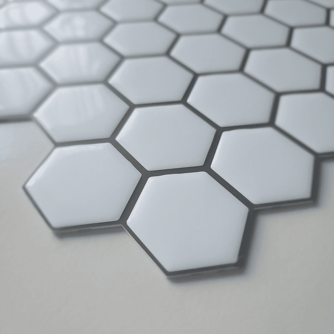 Hexagon Stick on Tile - White - Stick on Tiles AustraliaStick on Tiles Australia