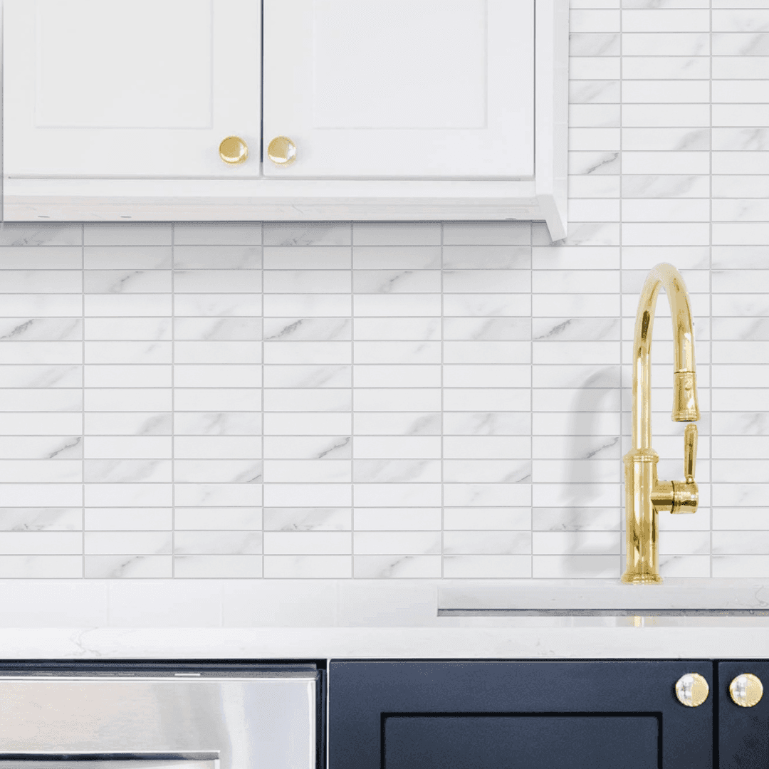 Kit Kat Stick on Composite Tile - Carrara Marble - Stick on Tiles AustraliaStick on Tiles Australia