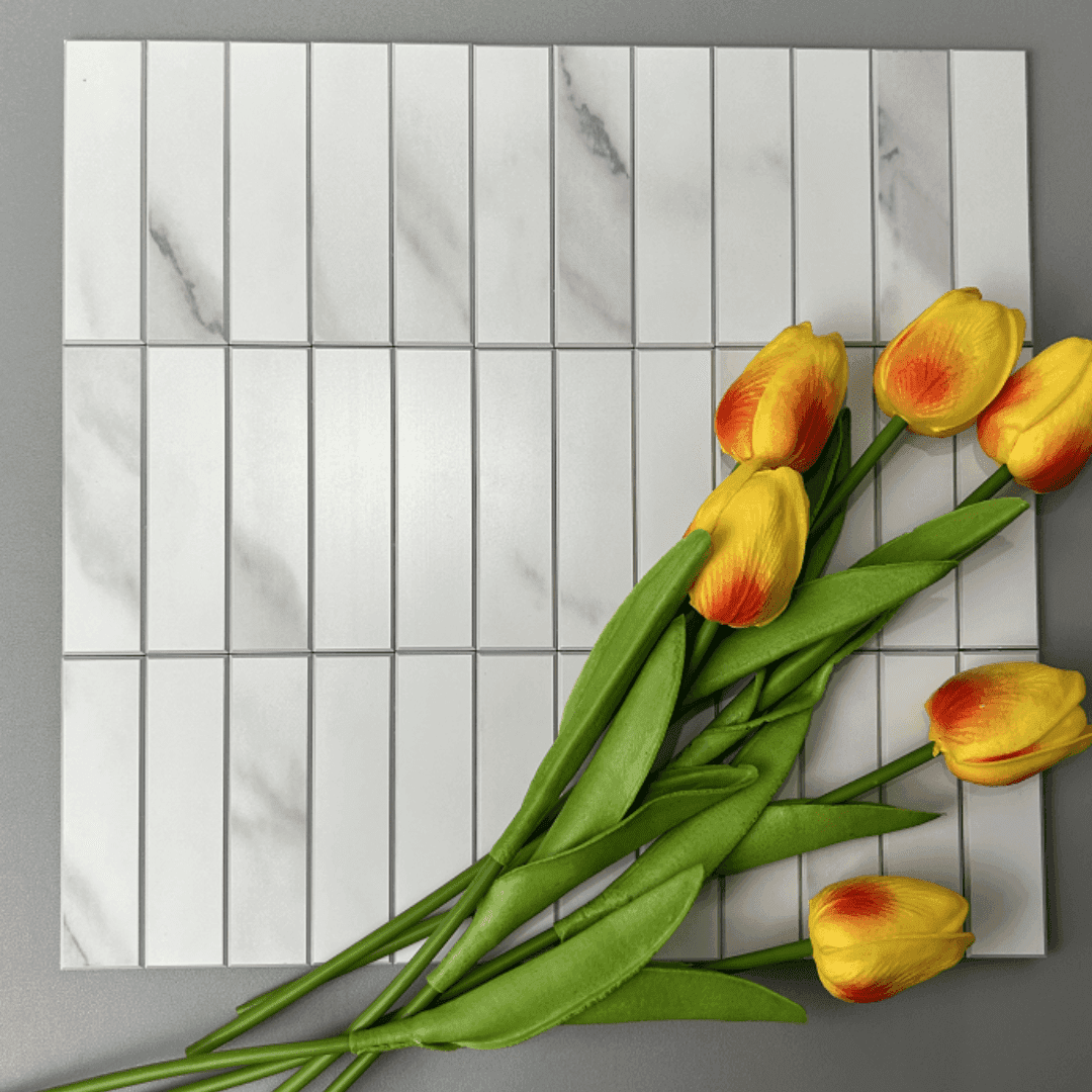 Kit Kat Stick on Composite Tile - Carrara Marble - Stick on Tiles AustraliaStick on Tiles Australia