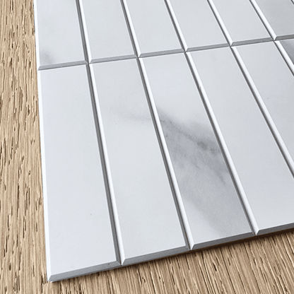 Kit Kat Stick on Composite Tile - Carrara Marble - Stick on Tiles AustraliaStick on Tiles Australia