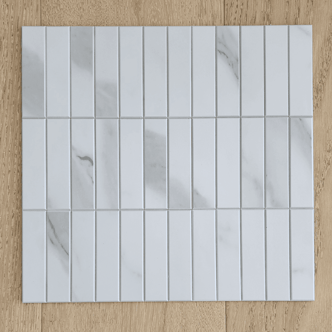 Kit Kat Stick on Composite Tile - Carrara Marble - Stick on Tiles AustraliaStick on Tiles Australia