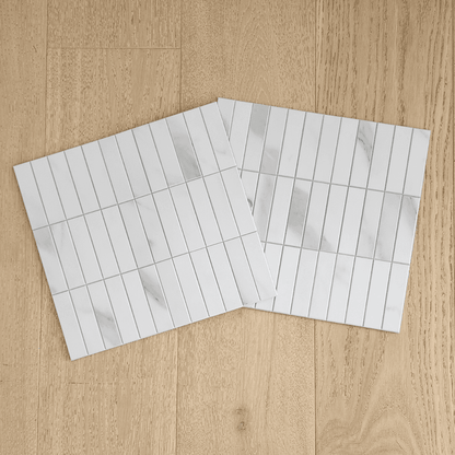 Kit Kat Stick on Composite Tile - Carrara Marble - Stick on Tiles AustraliaStick on Tiles Australia