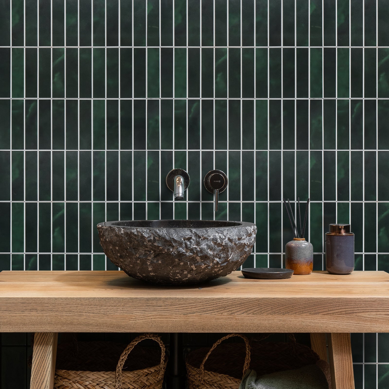 Kit Kat Stick on Composite Tile - Green Marble - Stick on Tiles AustraliaStick on Tiles Australia