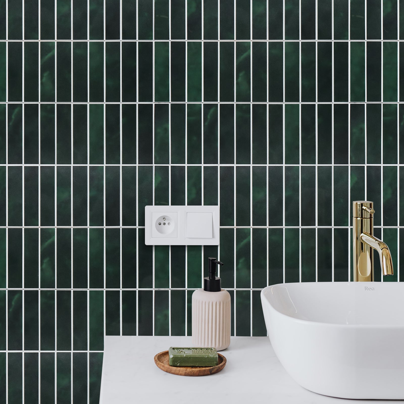 Kit Kat Stick on Composite Tile - Green Marble - Stick on Tiles AustraliaStick on Tiles Australia