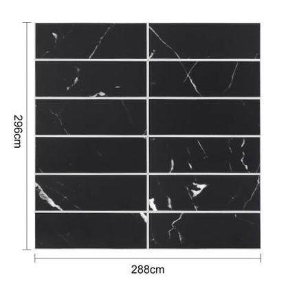 Kit Kat Stick on Composite Tile - Matte Black Marble - Stick on Tiles AustraliaStick on Tiles Australia