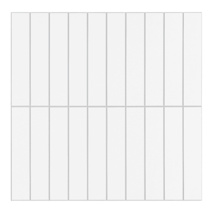 Kit Kat Stick on Composite Tile in Matte White featuring a sleek, modern design with vertical slats, ideal for easy wall upgrades.