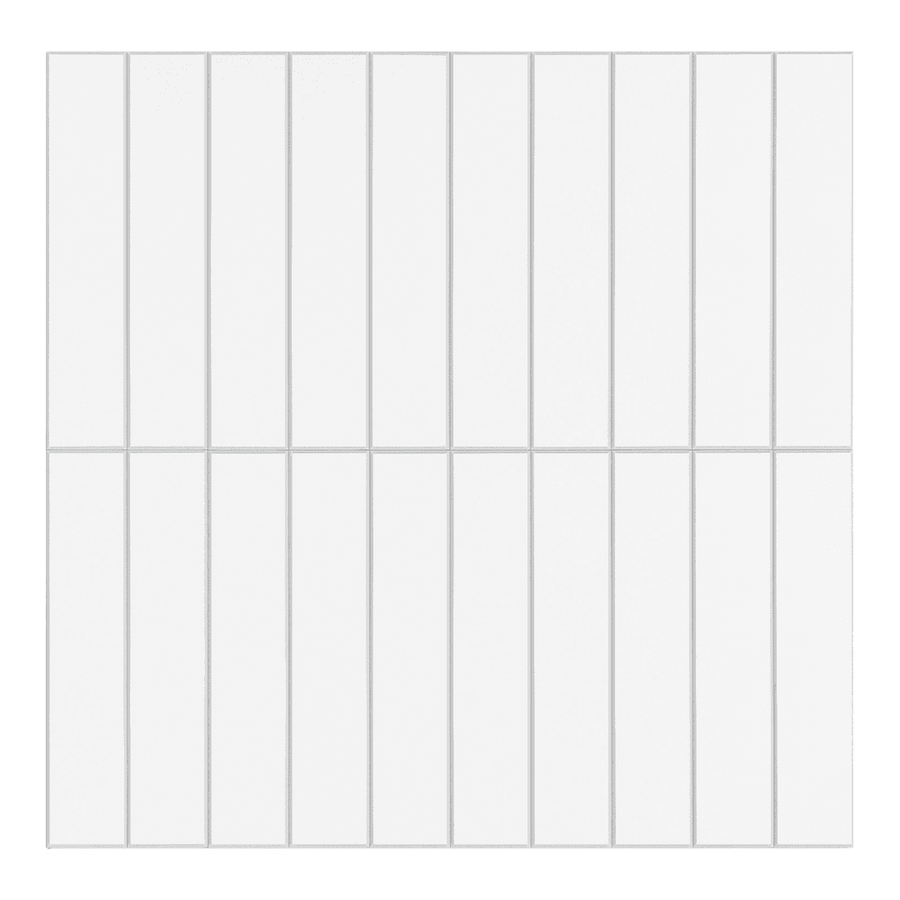 Kit Kat Stick on Composite Tile in Matte White featuring a sleek, modern design with vertical slats, ideal for easy wall upgrades.
