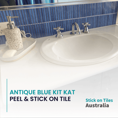 Kit Kat Stick on Tile - Antique Blue - Stick on Tiles AustraliaStick on Tiles Australia