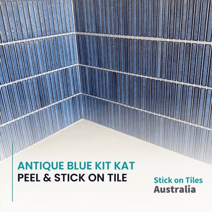 Kit Kat Stick on Tile - Antique Blue - Stick on Tiles AustraliaStick on Tiles Australia
