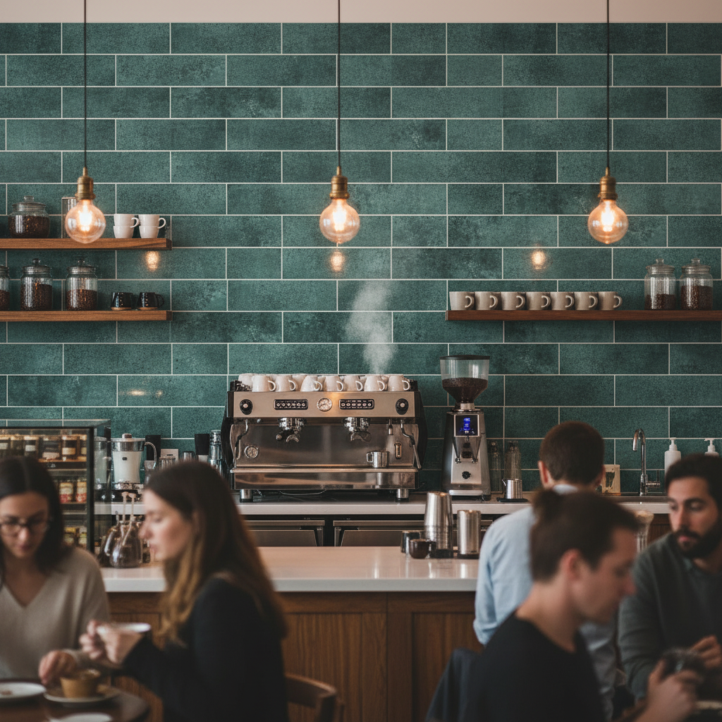 peel and stick composite green subway tile