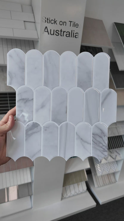 Feather Stick on Tile - Grey Marble