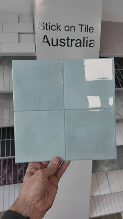 Large Square Stick on Tile - Soft Blue