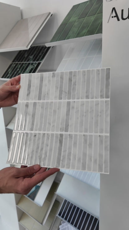 Kit Kat Stick on Tile - Light Grey Marble