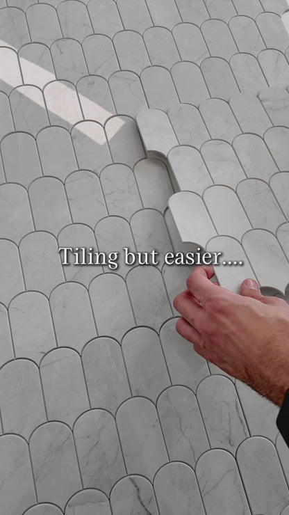 Feather Stick on Composite Tile - Gloss Marble
