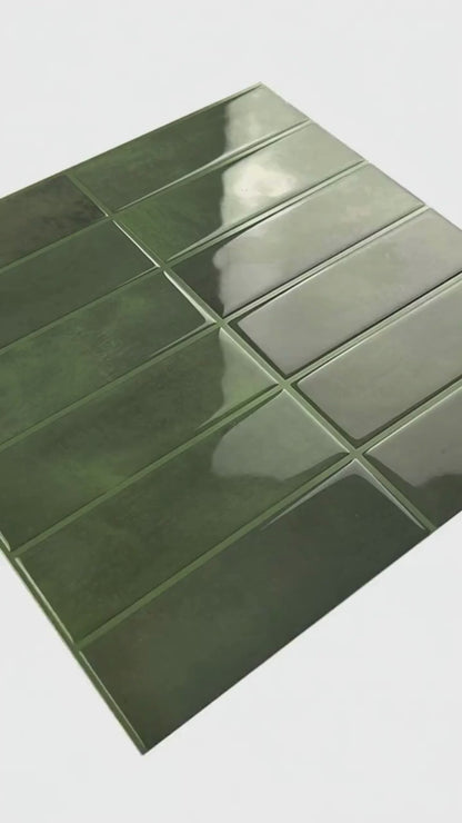 Large Kit Kat Stick on Tile - Dark Green