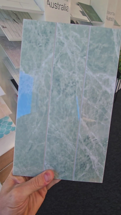 Large Kit Kat Stick on Composite Tile - Sage Marble