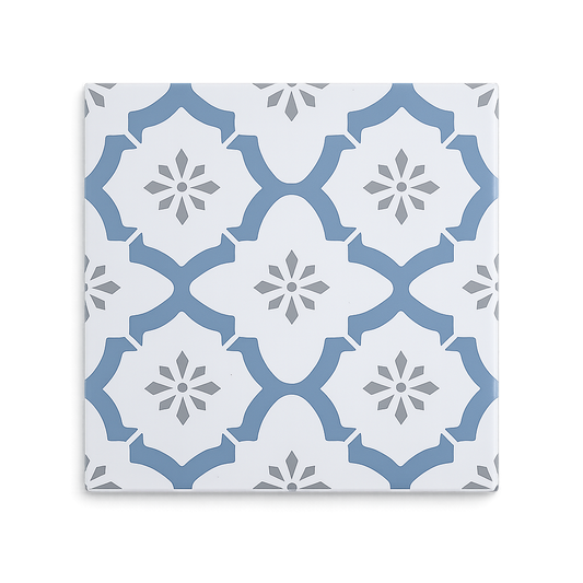 Vinyl Floor Stick on Tile - Blue Flower (Factory Seconds)