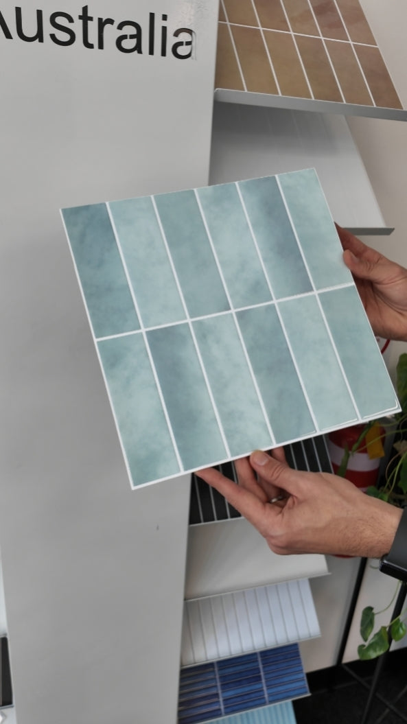 Large Kit Kat Stick on Tile - Dusty Blue