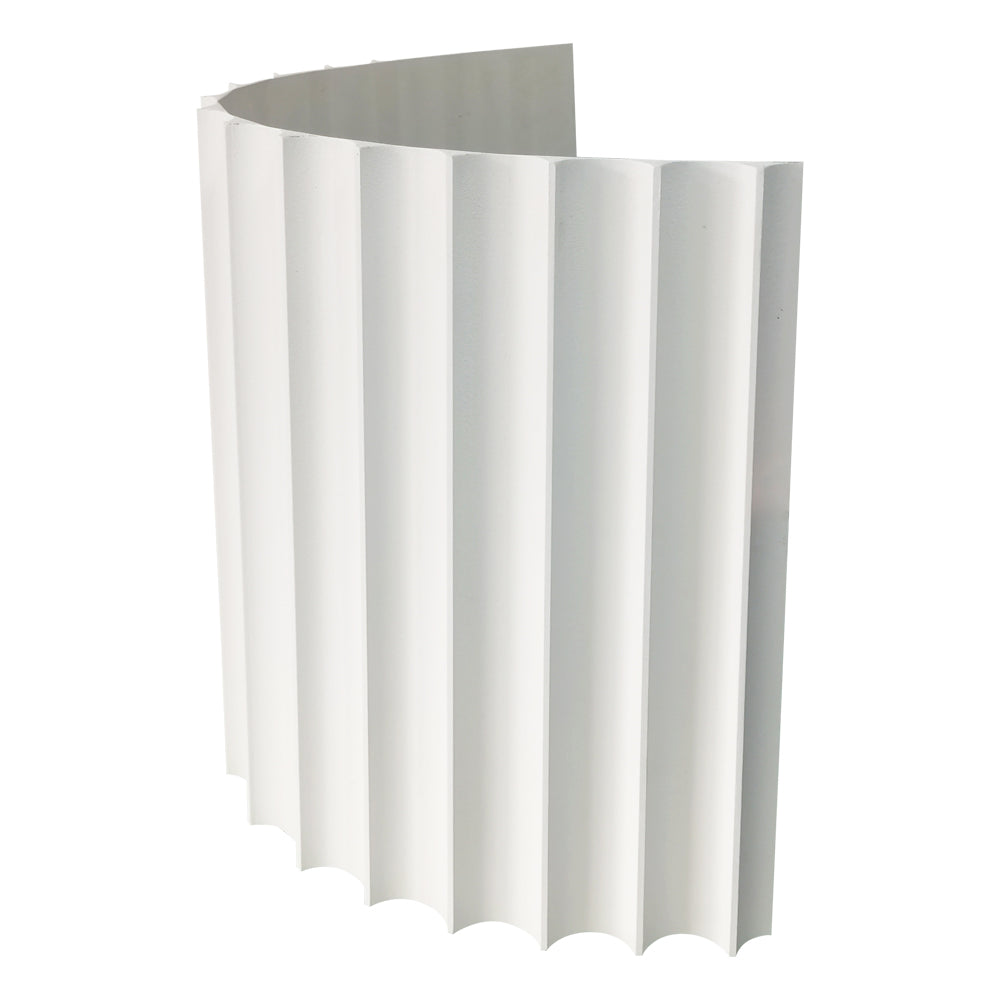 White paper folder with accordion-style folding on a white background
