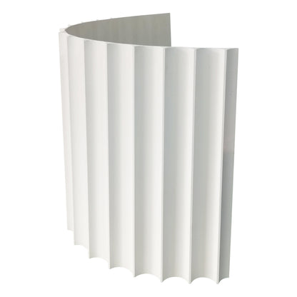 White paper folder with accordion-style folding on a white background