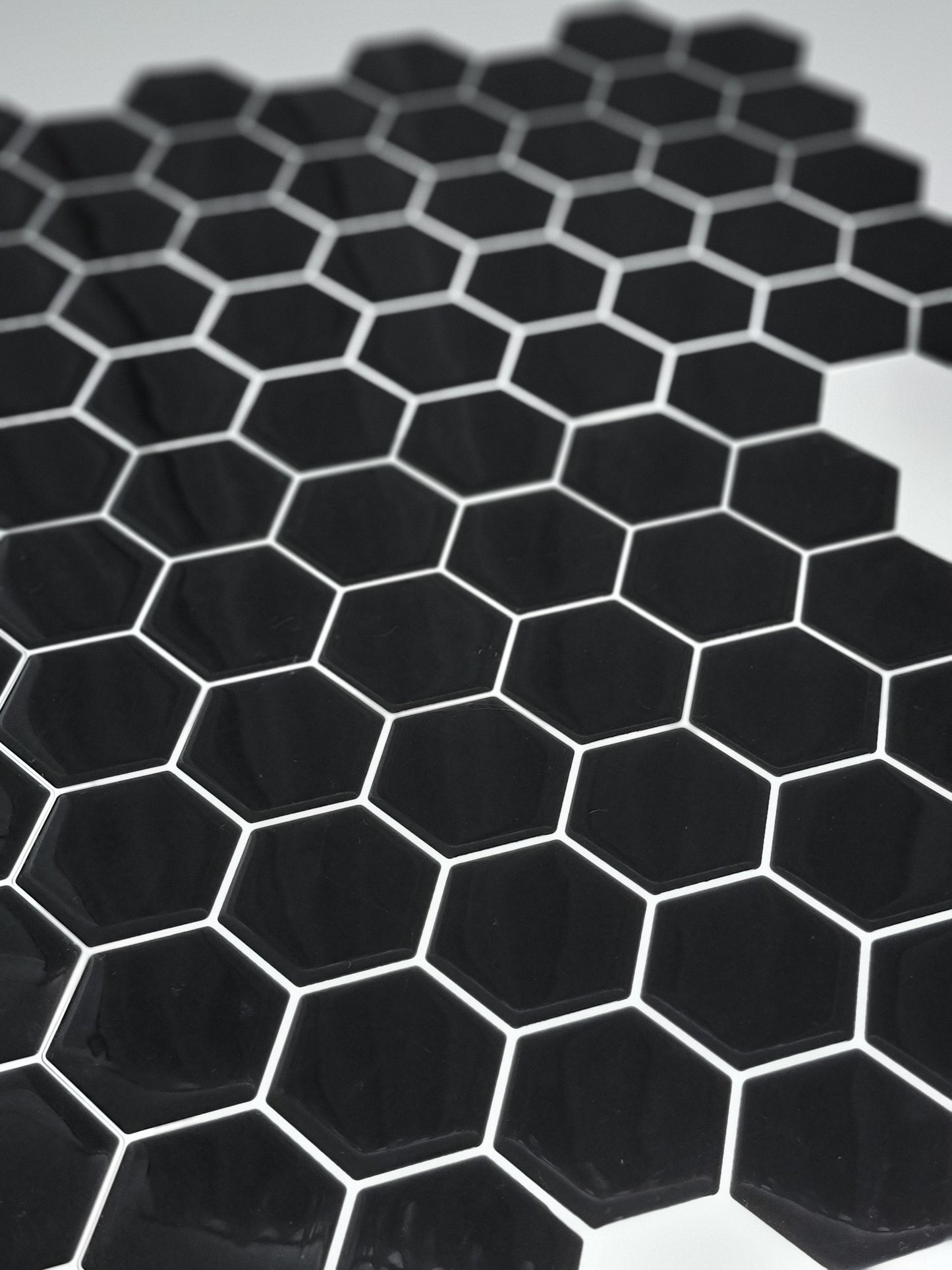 Hexagon Stick on Tile - Black - Stick on Tiles Australia