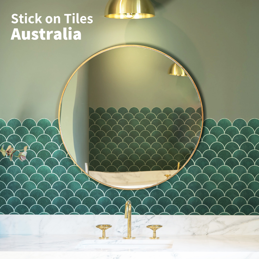 Fish Scale Stick on Tile - Forest Green - Stick on Tiles Australia