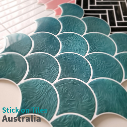 Fish Scale Stick on Tile - Forest Green - Stick on Tiles Australia